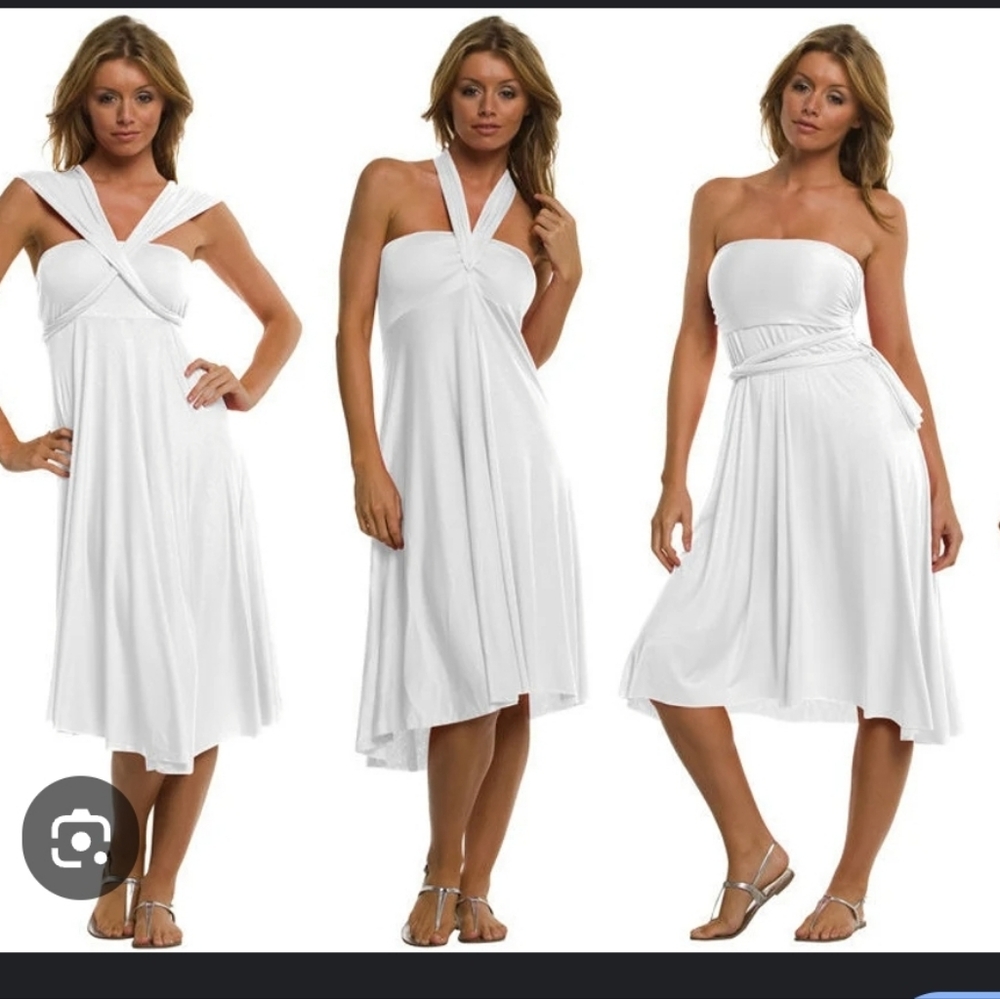 NWT Elan 8 Way Convertible Dress White size S